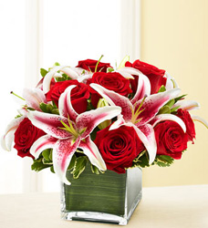Rose and Lily Cube Davenport Florist - Same Day Flower Delivery - Flower Power 